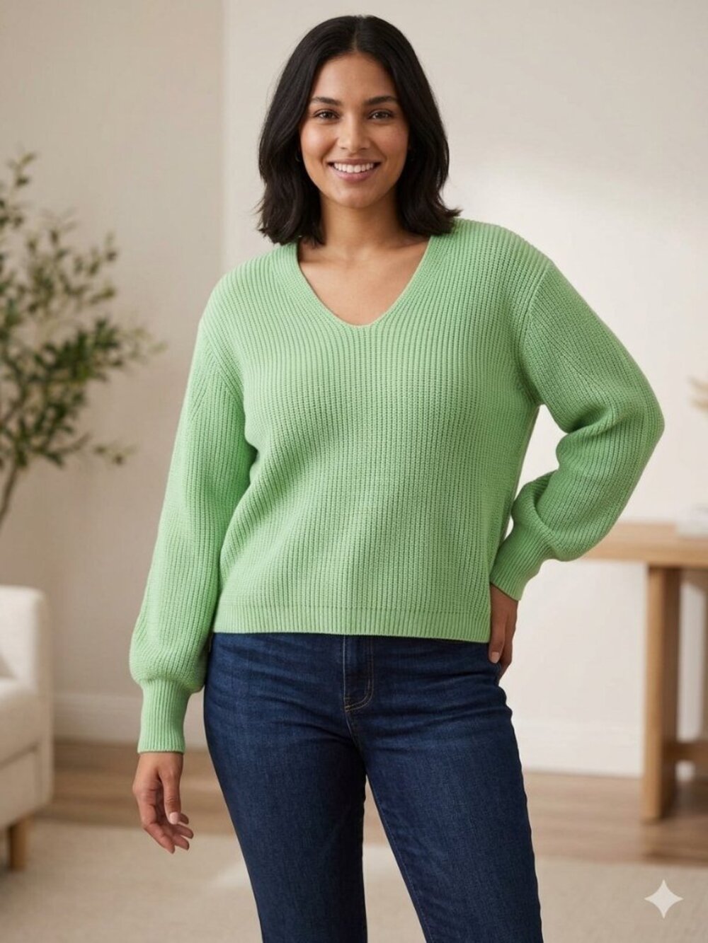 NWT Tahari long sleeve sweater, "Spring Leaf", size M